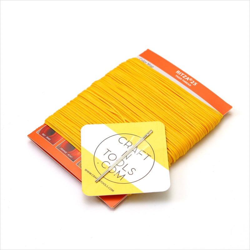 Ritza 25 Tiger Thread Yellow 0.8mm RITZA 25 Tiger Thread for Leather Craft | Waxed Tiger Thread | Ritza 25 Thread | Waxed Polyester | Saddlers Thread - Image 1